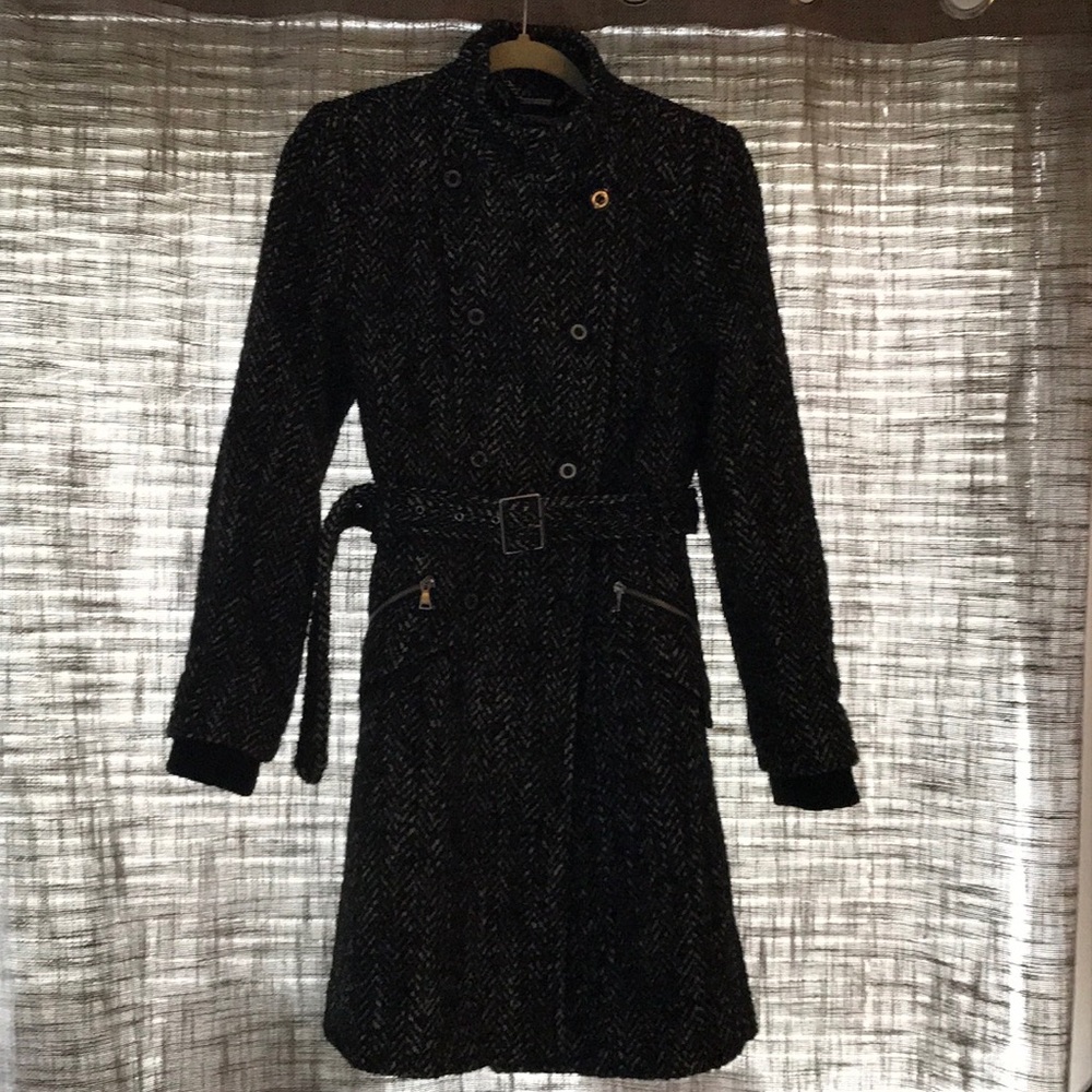 Tweed herringbone coat